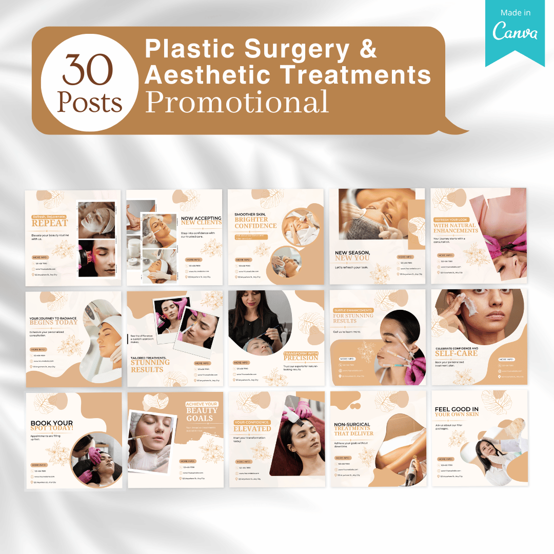 270 Plastic Surgery & Aesthetic Treatments Posts - Canva Templates