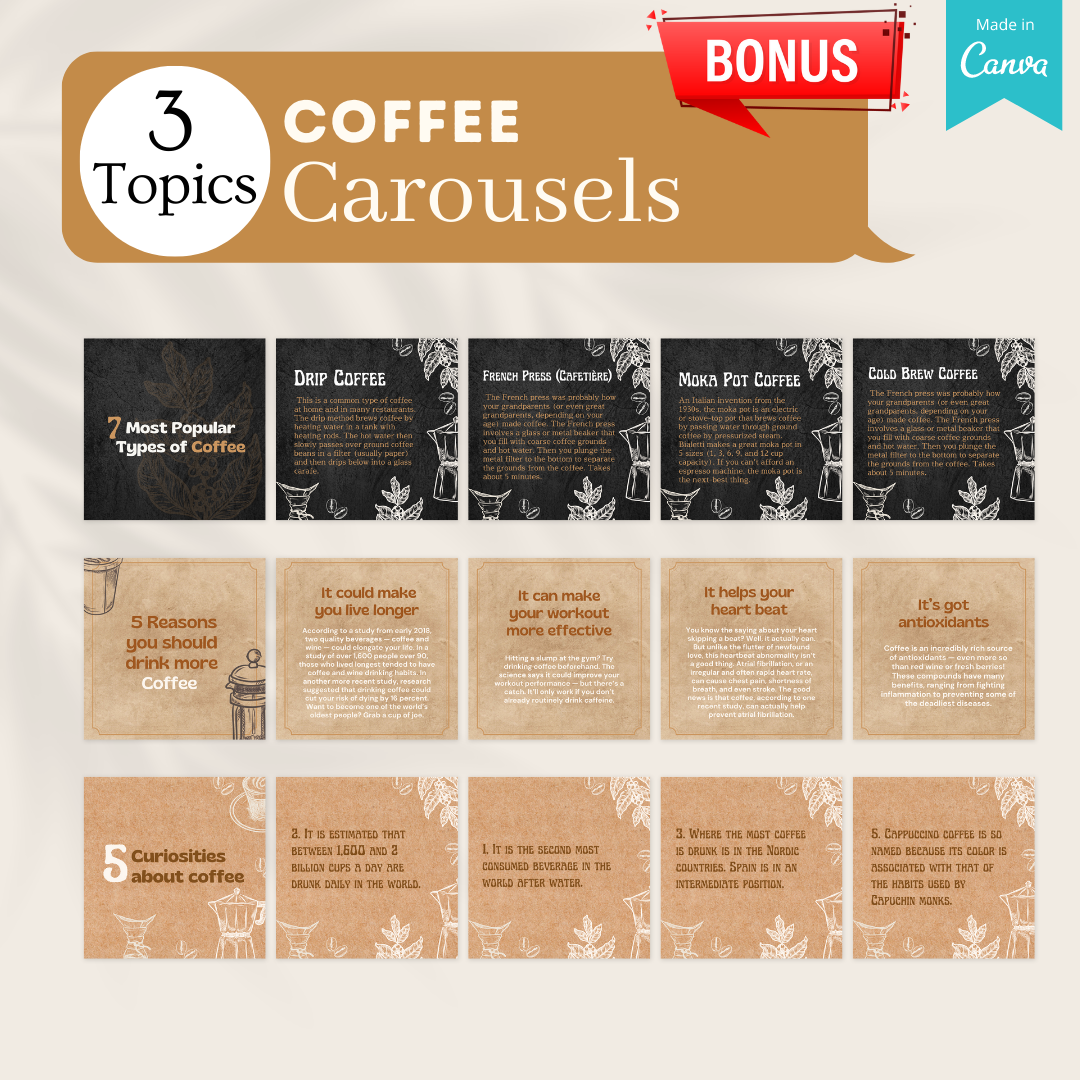 200 Coffee Posts - Social Media Templates