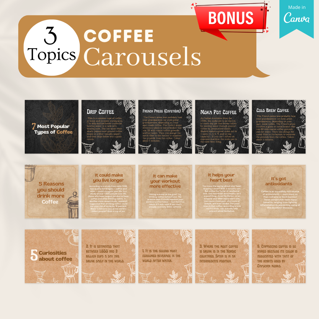 200 Coffee Posts - Social Media Templates – Viralcontent.design