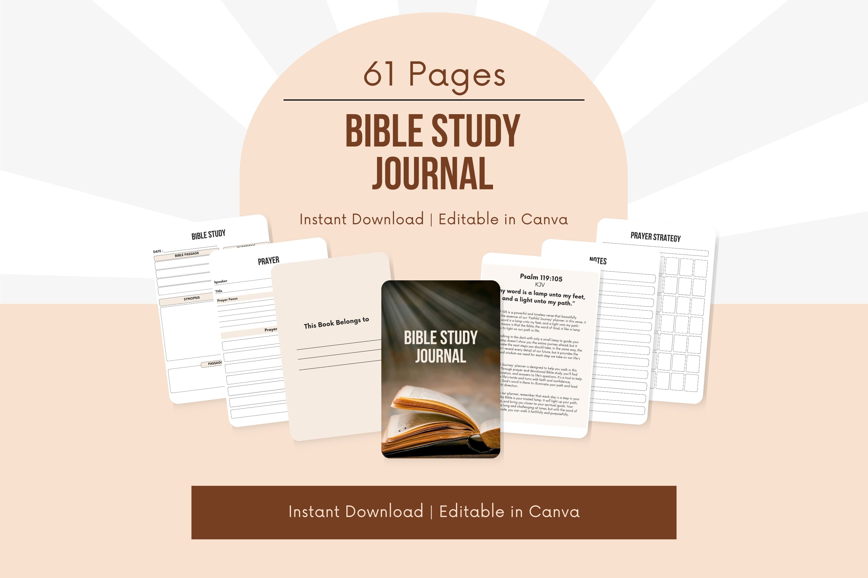 Bible Study Journal - 61 Pages