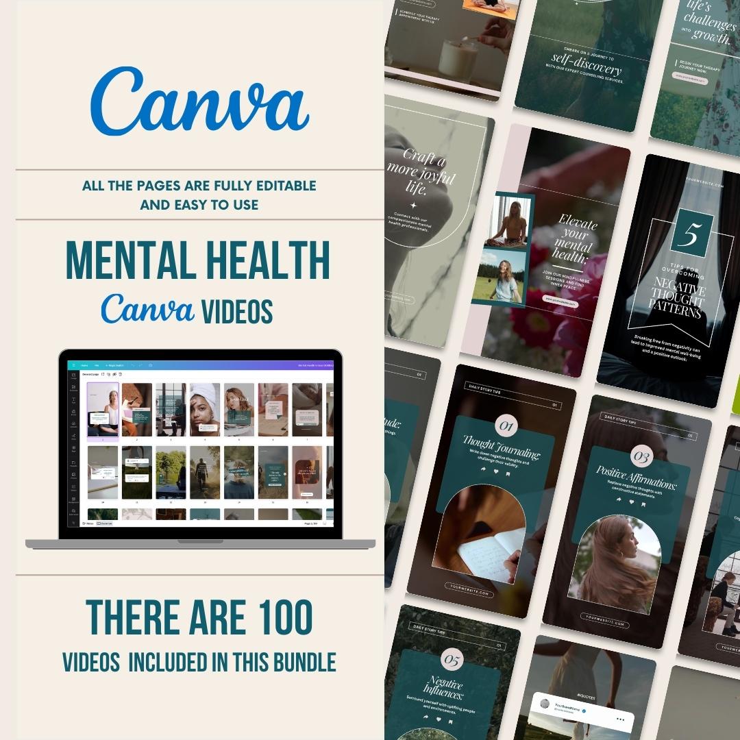 100 Mental Health Canva Videos