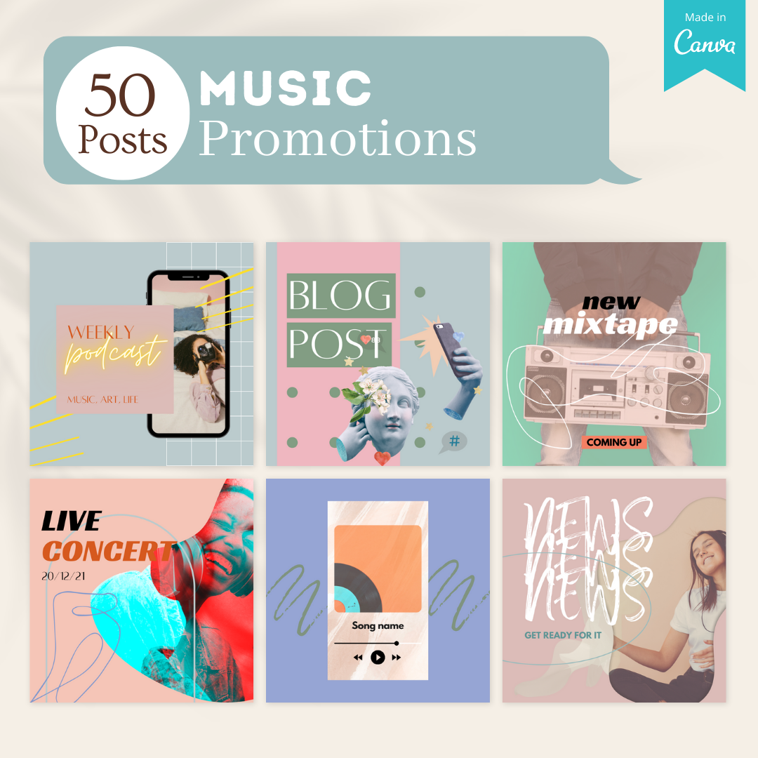 Live Music Posts 200 Music Posts - Social Media Templates – Viralcontent.design