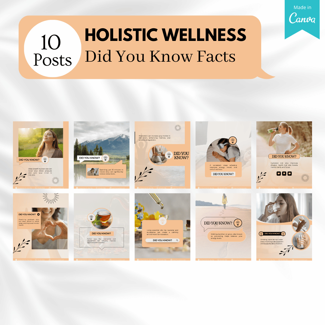 100 Holistic Wellness Canva Templates