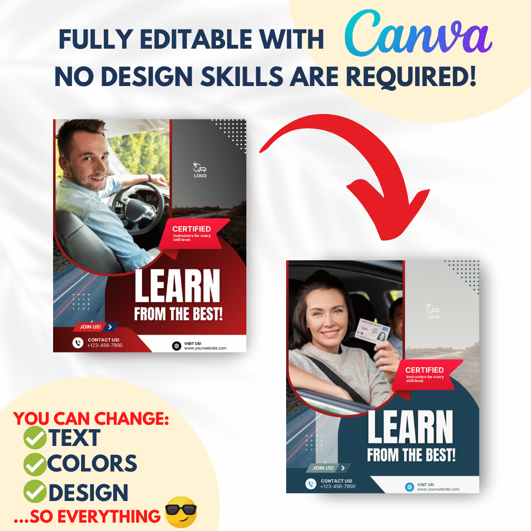 70 Driving School Promotion Canva Templates