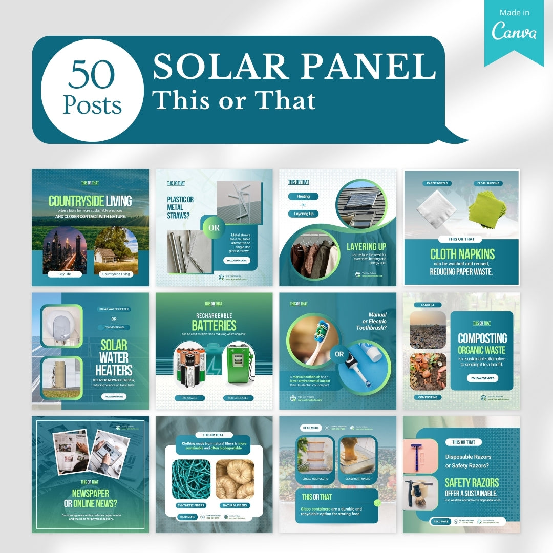 430 Solar Panel - Social Media Canva Templates