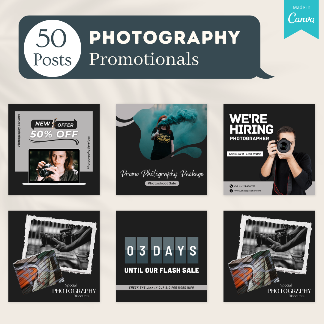 200 Photography Posts - Social Media Canva Templates