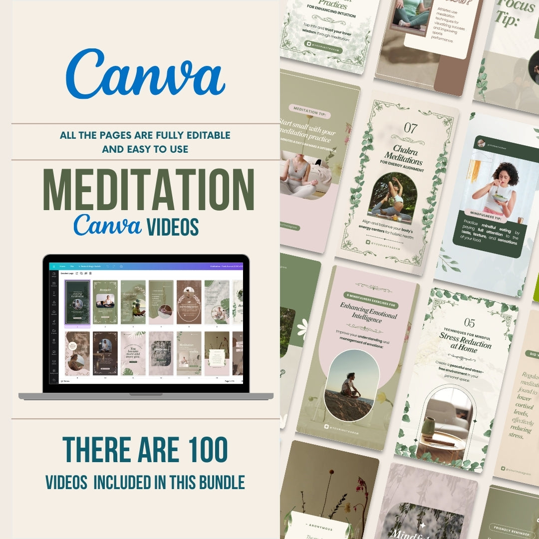 100 Meditation Video Templates Bundle