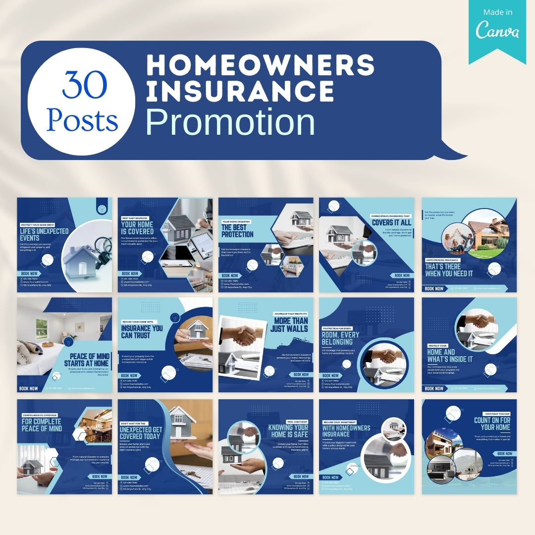 220 Homeowners Insurance Canva Templates