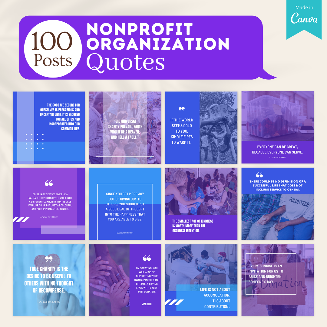 Organizations Posts 200 Nonprofit Organization Posts - Social Media Templates ...