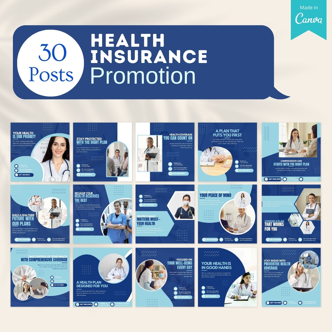 220 Health Insurance Canva Templates