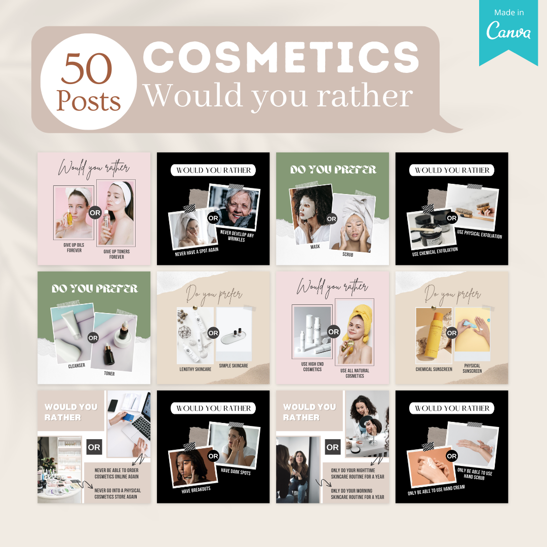 300 Cosmetics Posts -  Social Media Templates