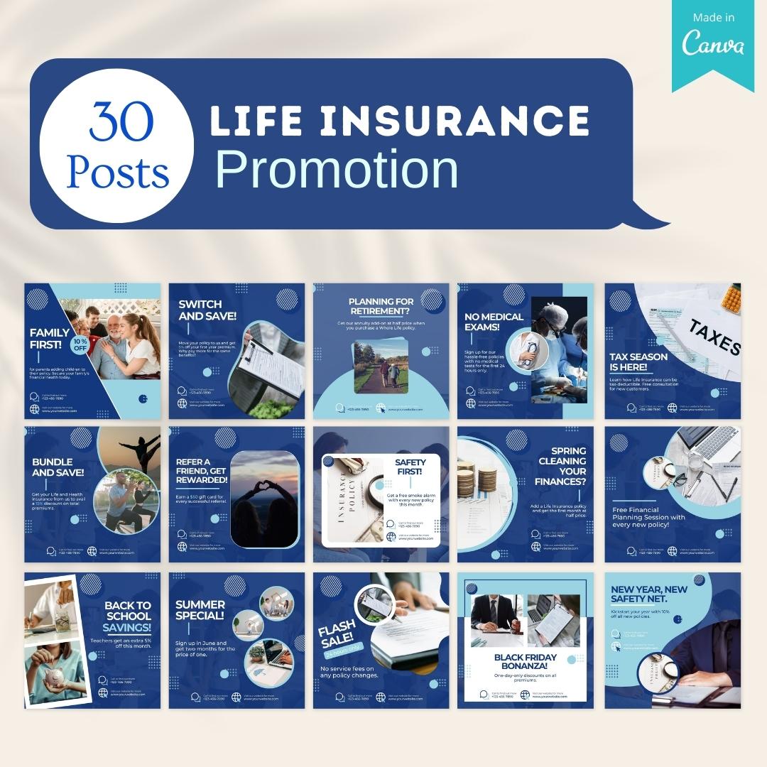 220 Life Insurance Posts - Social Media Templates – Viralcontent.design