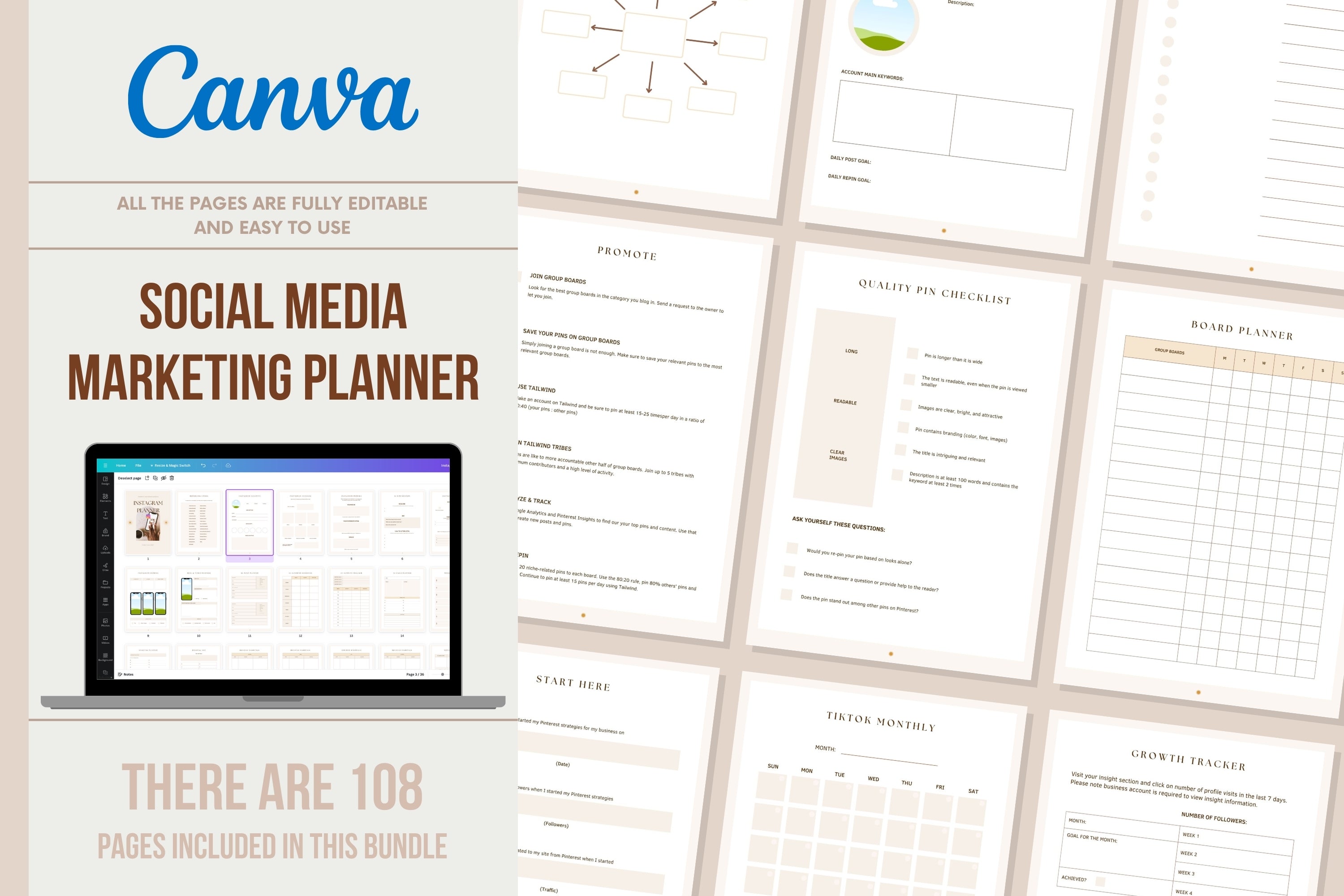 Social Media Marketing Planner Bundle