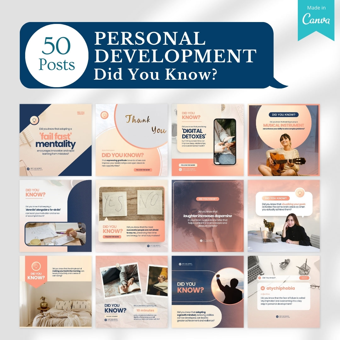 Personal Development Bundle -Social Media Templates – Viralcontent.design