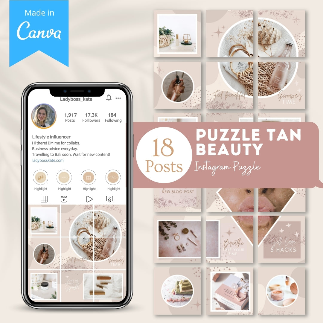 Puzzle Tan Beauty - Canva Templates