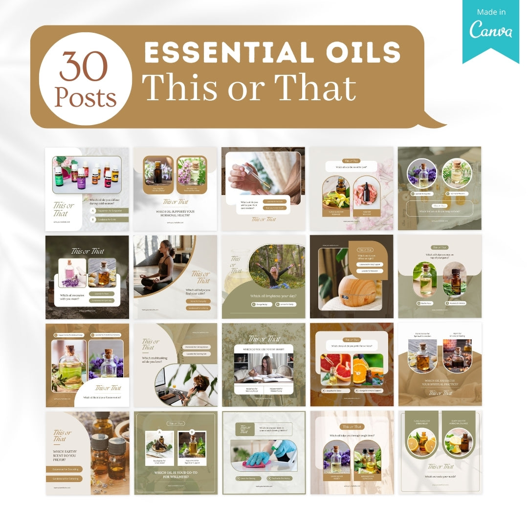 300 Essential Oils Posts -  Social Media Templates