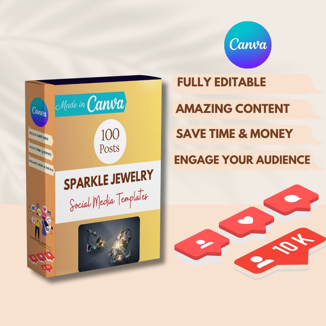 100 Sparkle Jewelry Posts - Canva Templates