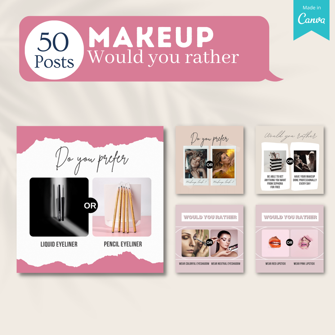 Makeup Post 400 Makeup Posts - Social Media Canva Templates – Viralcontent.design