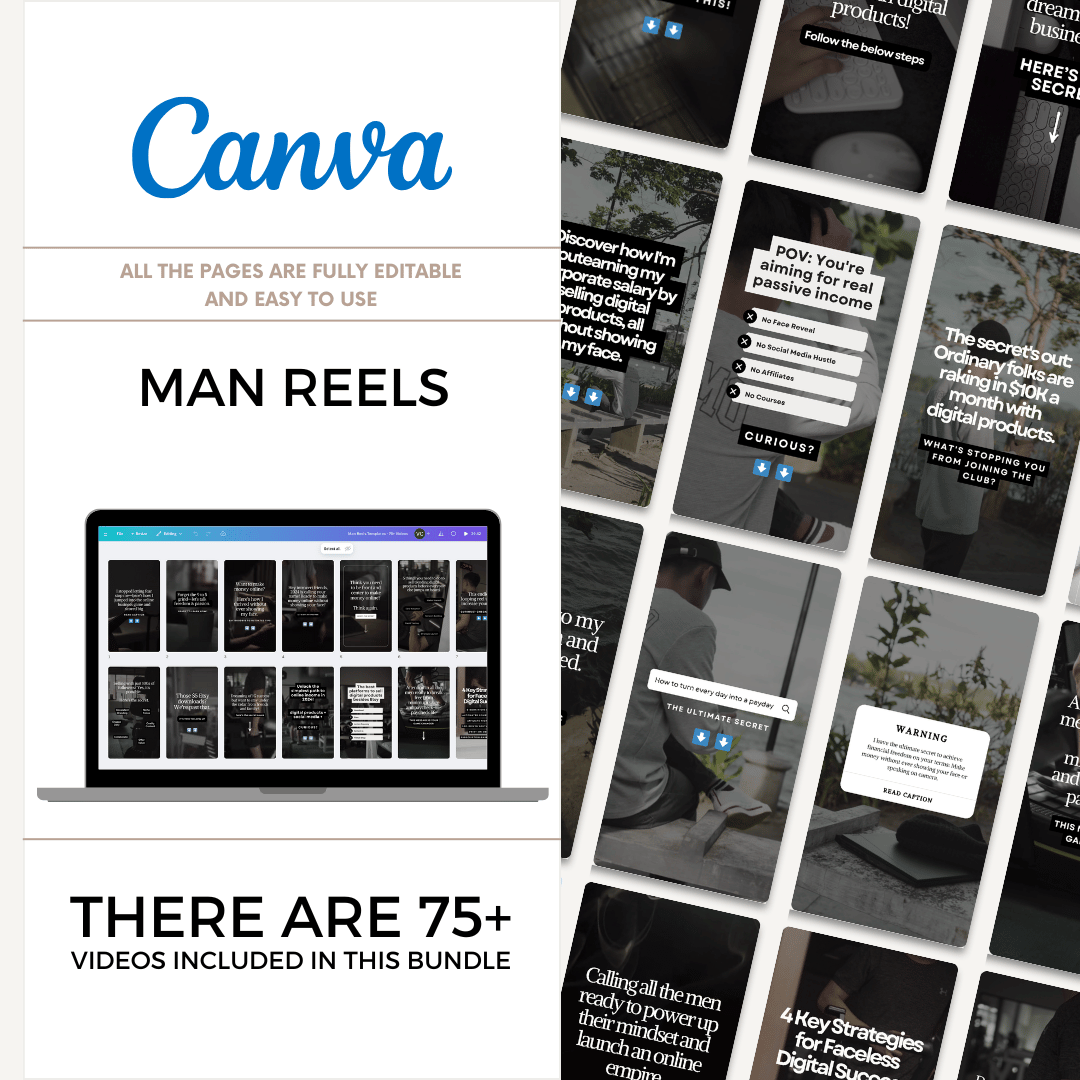 Men Reels Templates Bundle - 75+ Videos