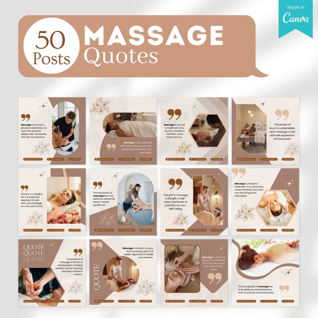 500 Massage Center  - Social Media Canva Templates