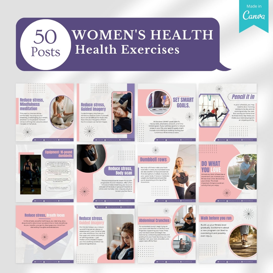 400 Women's Health  Posts - Social Media Templates