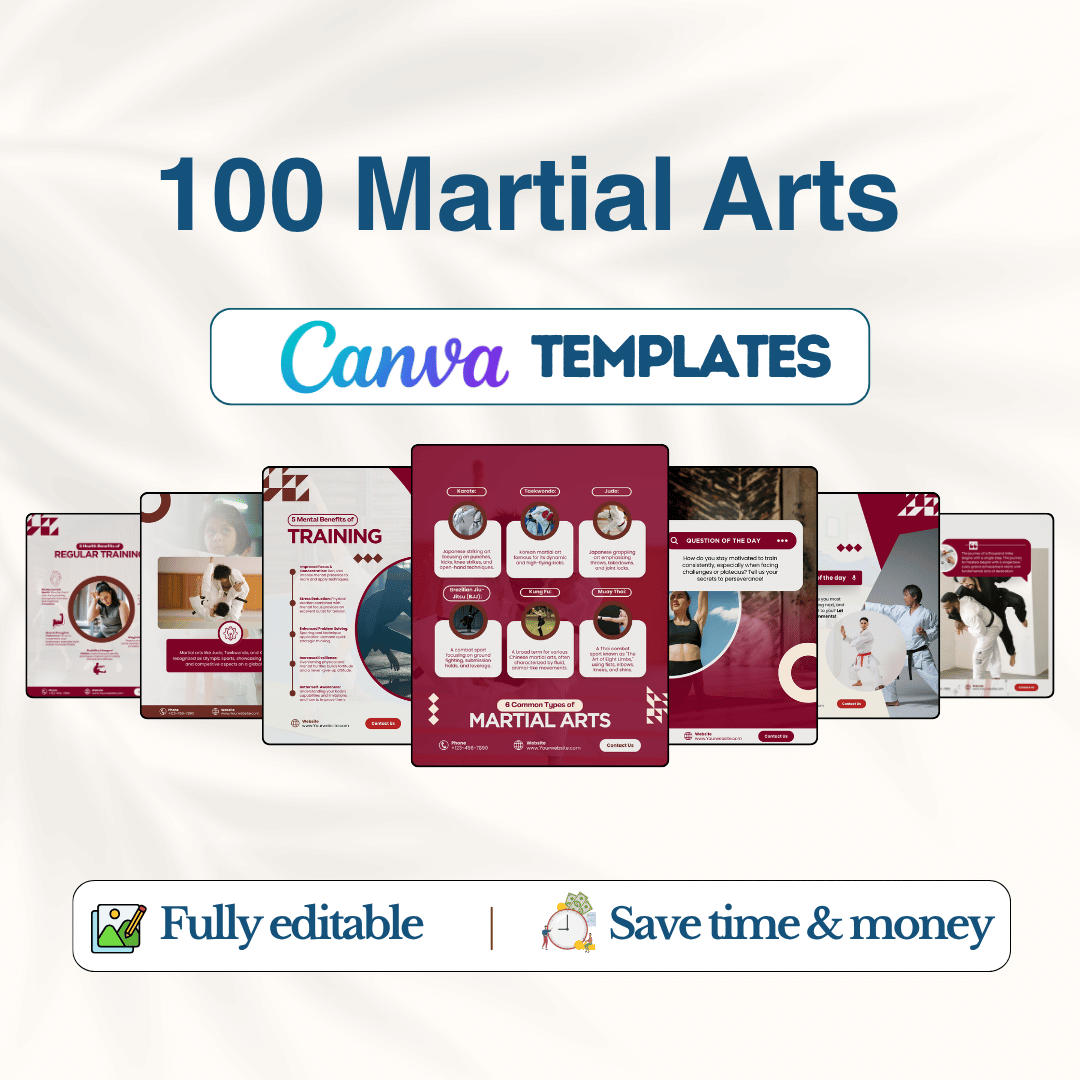100 Martial Arts Canva Templates