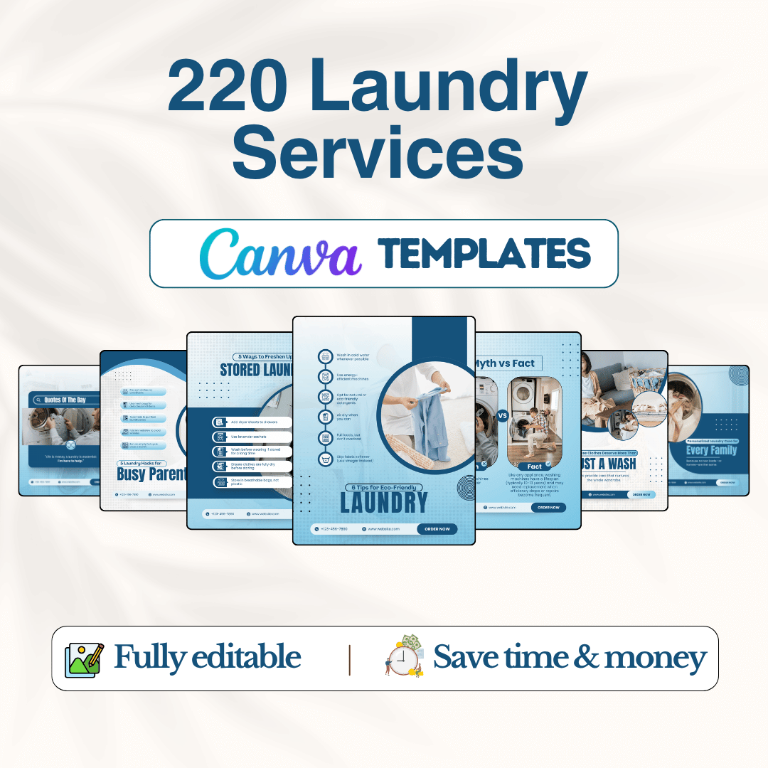 220 Laundry Services Canva Templates – Viralcontent.design