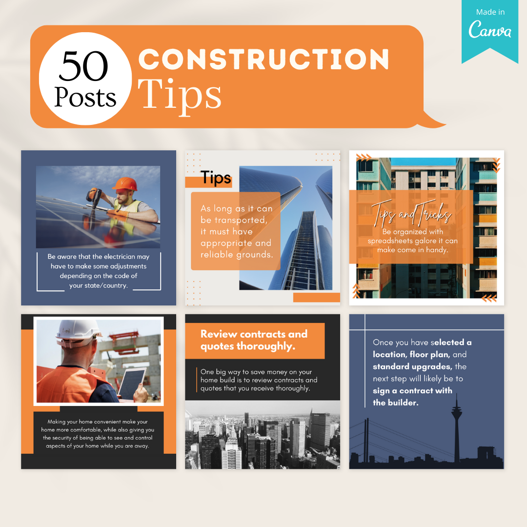 200 Construction Posts - Social Media Templates