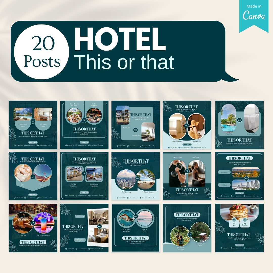 200 Hotel Canva Templates