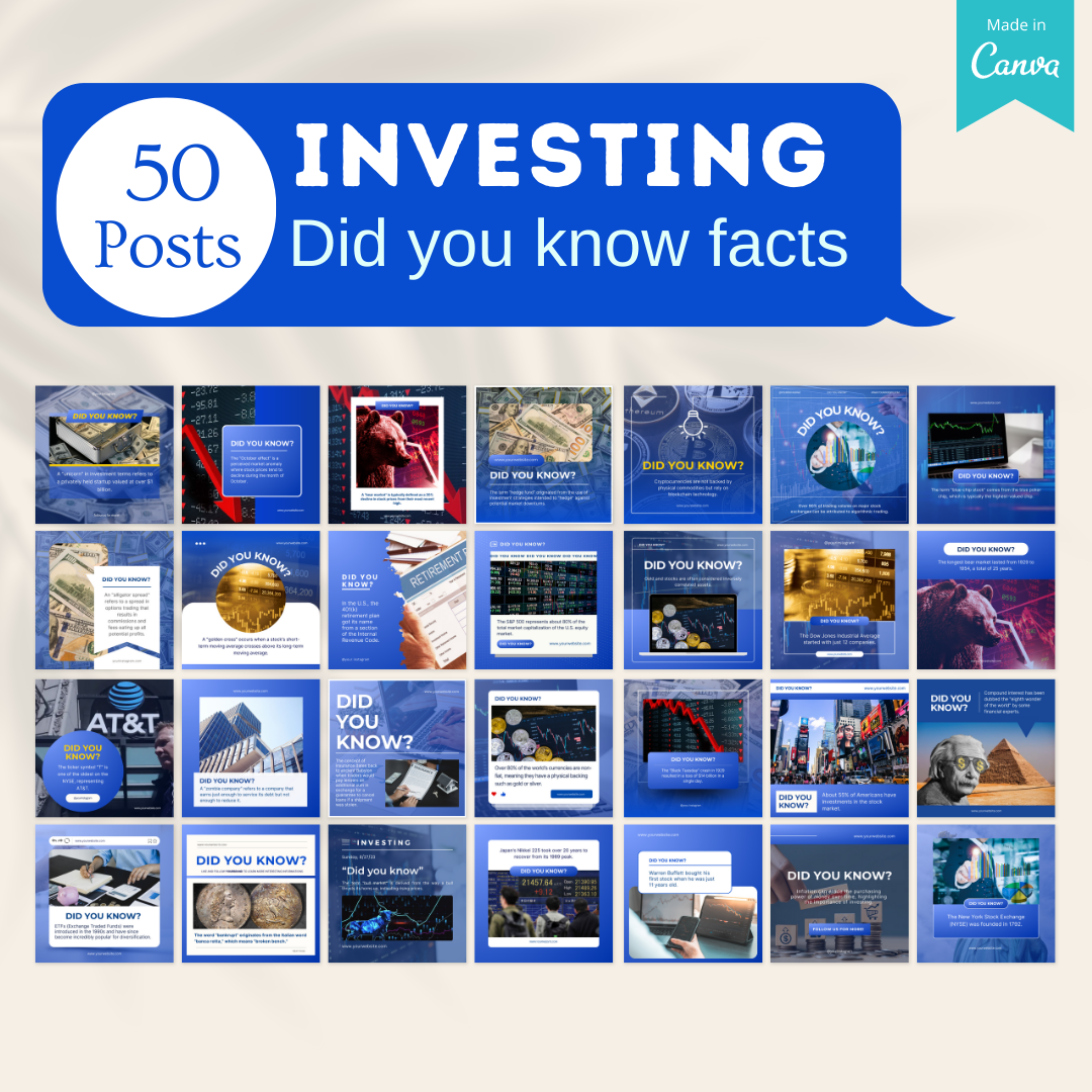 500 Investing Posts -  Social Media Templates