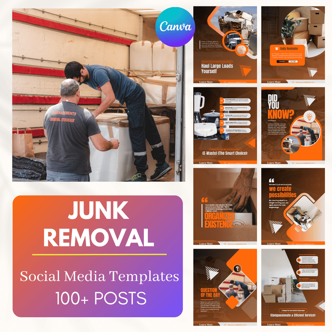 100 Junk Removal Canva Templates