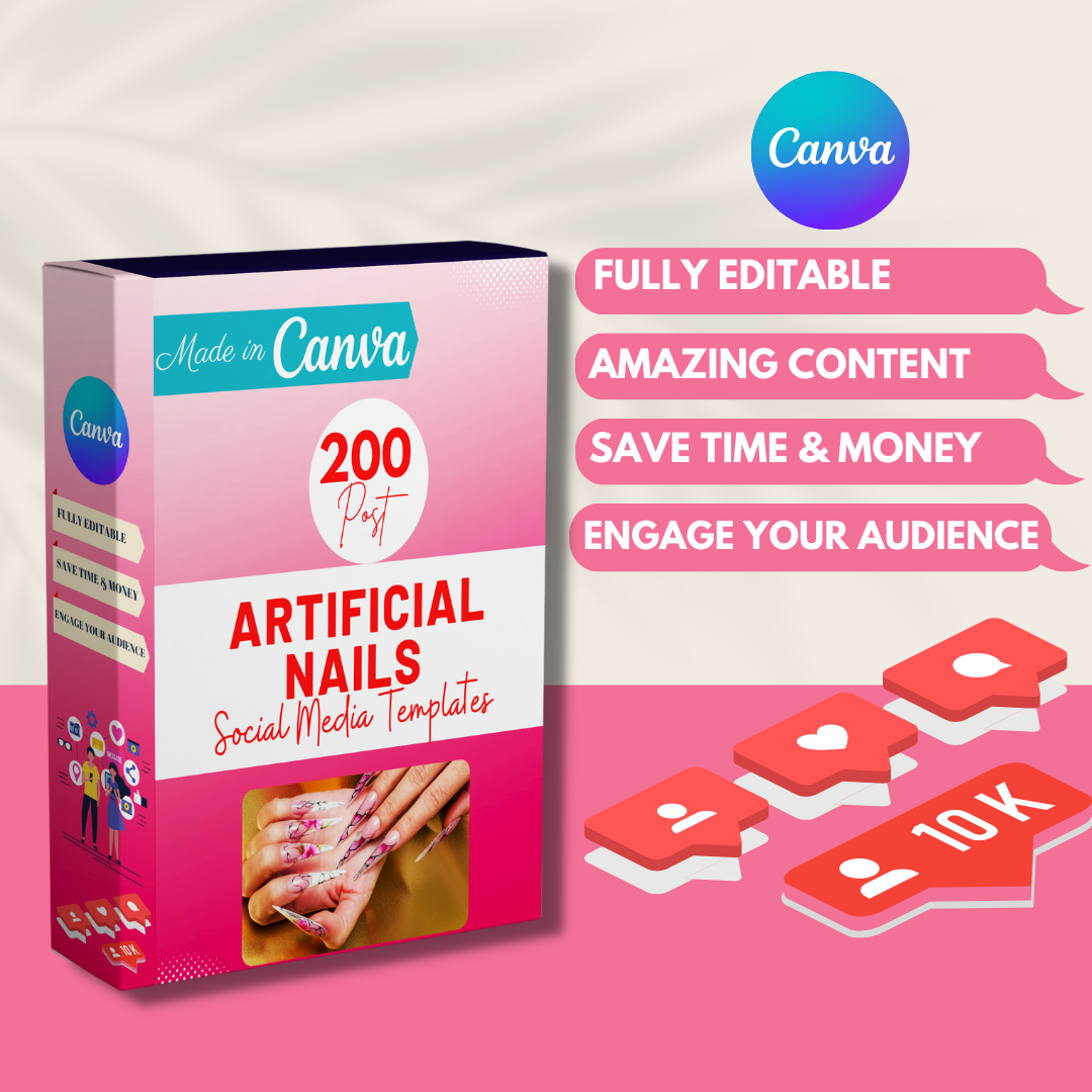 200 Artificial Nails Posts - Social Media Templates