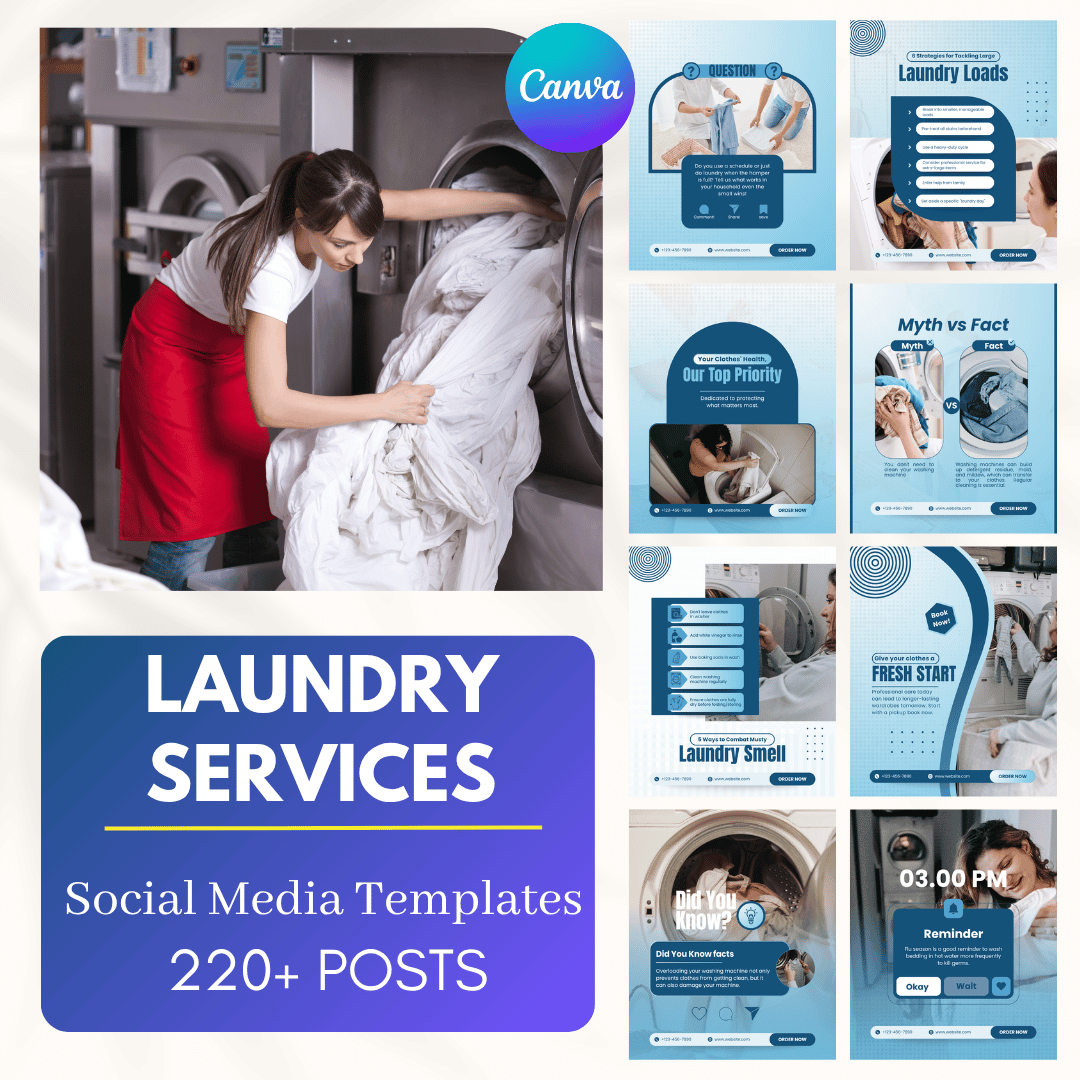 220 Laundry Services Canva Templates – Viralcontent.design