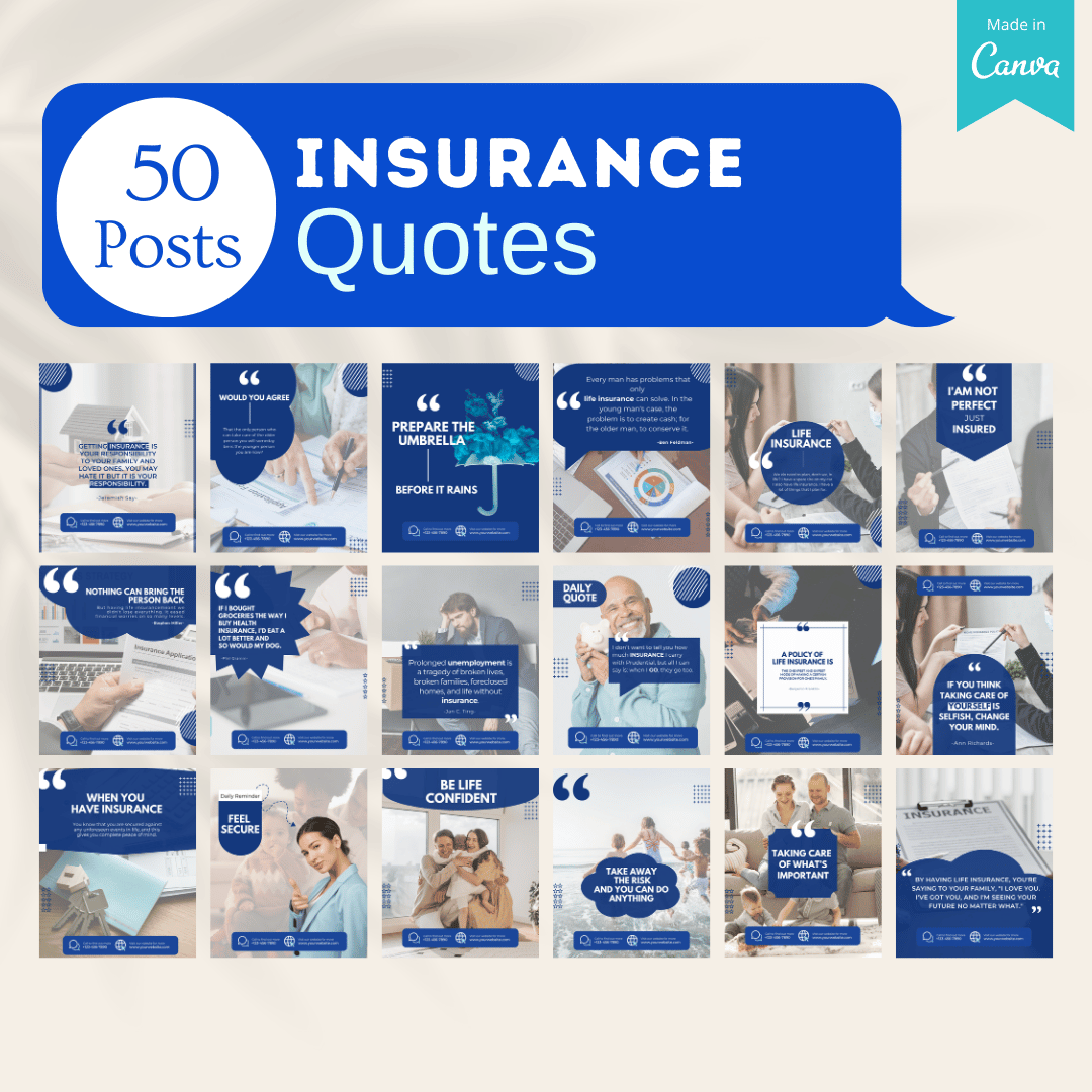 500 Insurance Agent Posts - Social Media Templates – Viralcontent.design