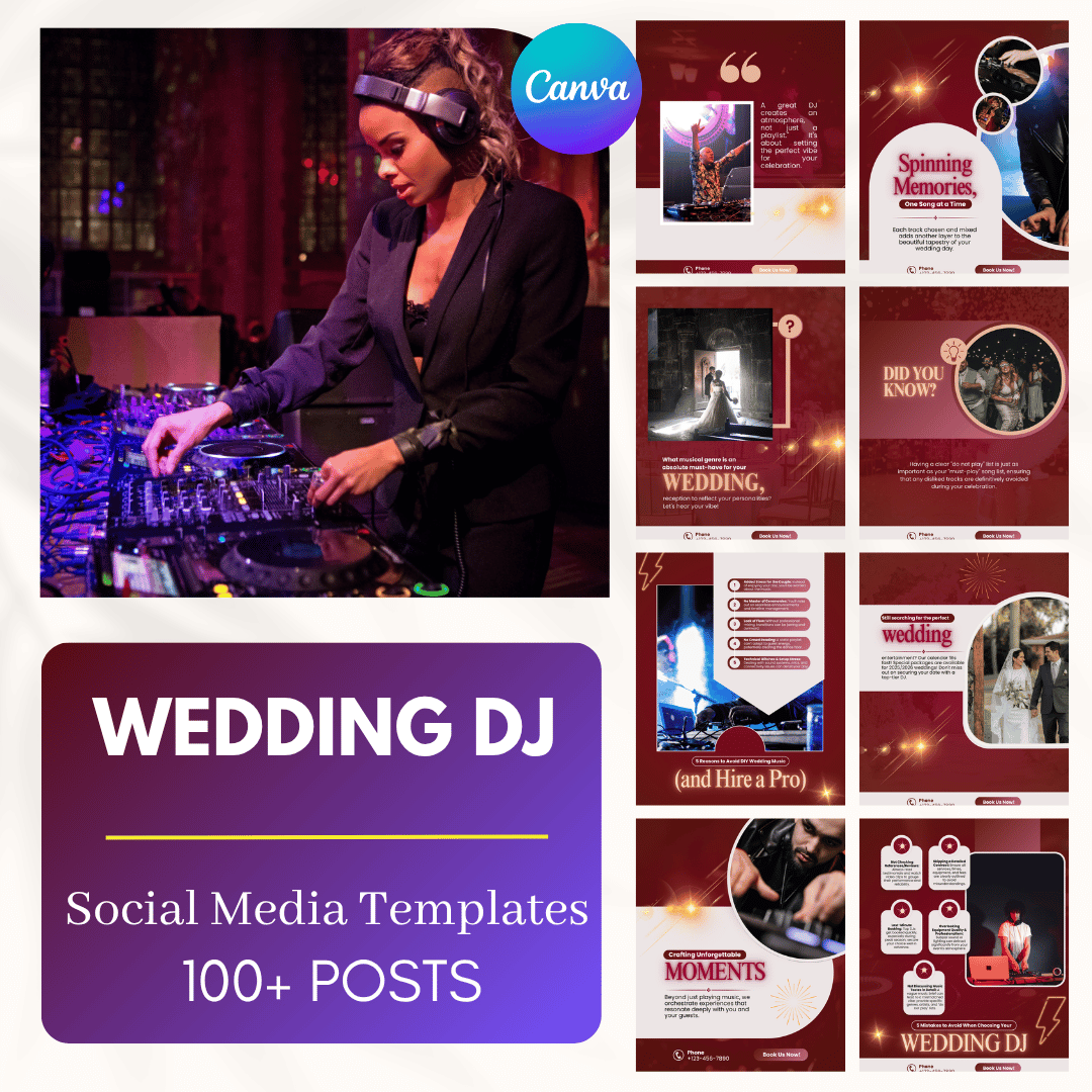 100 Wedding DJ Canva Templates