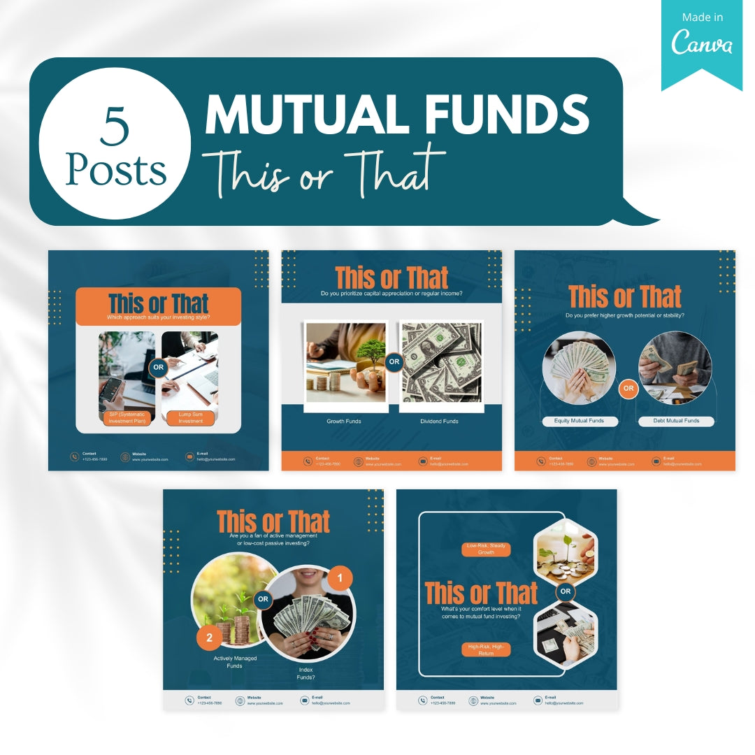 50 Mutual Funds Canva Templates