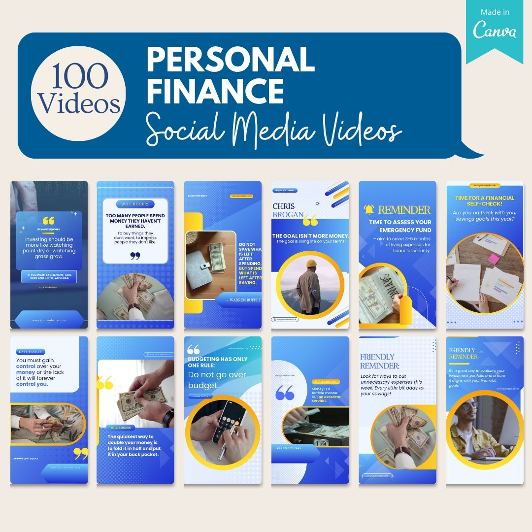 100 Personal Finance Video Templates Bundle