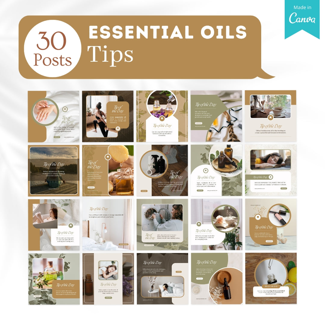 300 Essential Oils Posts -  Social Media Templates