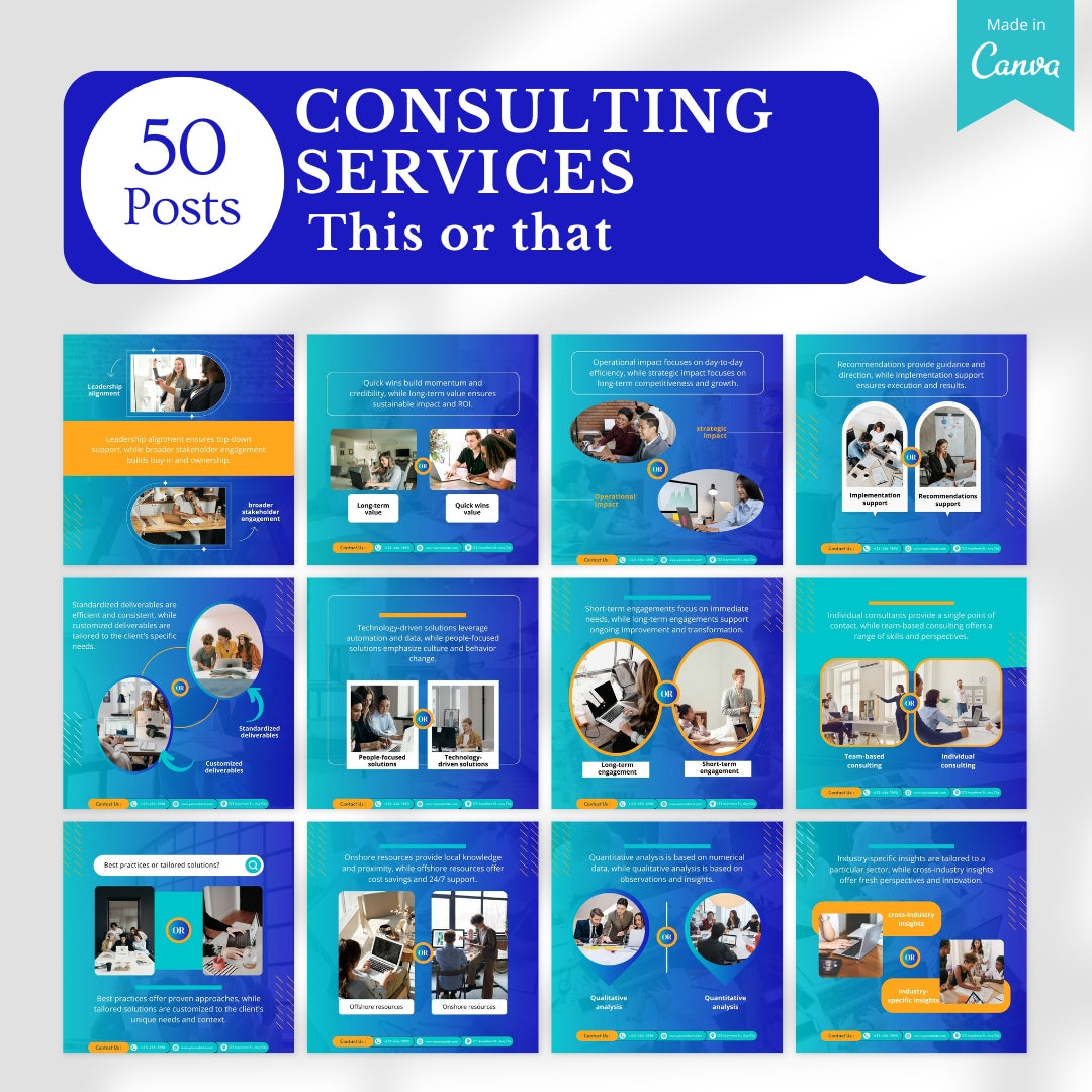 500 Consulting Services Posts - Social Media Templates