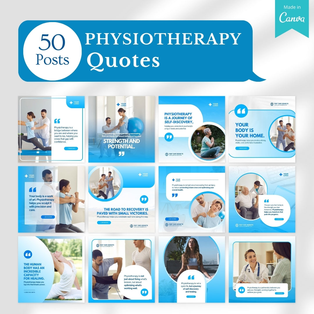 480 Physiotherapy Posts - Social Media Canva Templates