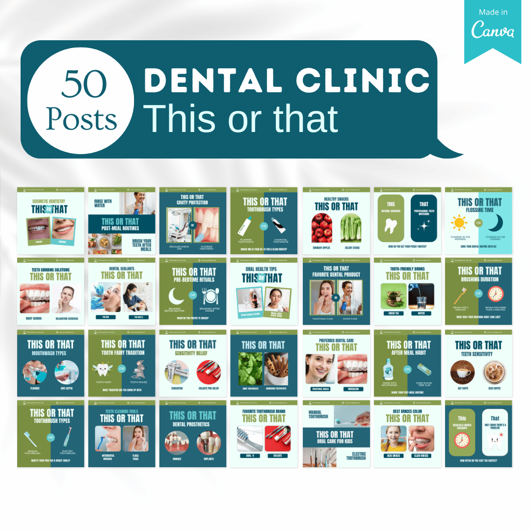 450 Dental Clinic Posts - Social Media Templates