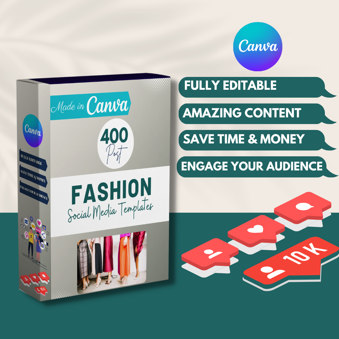 400 Fashion Posts - Social Media Canva Templates