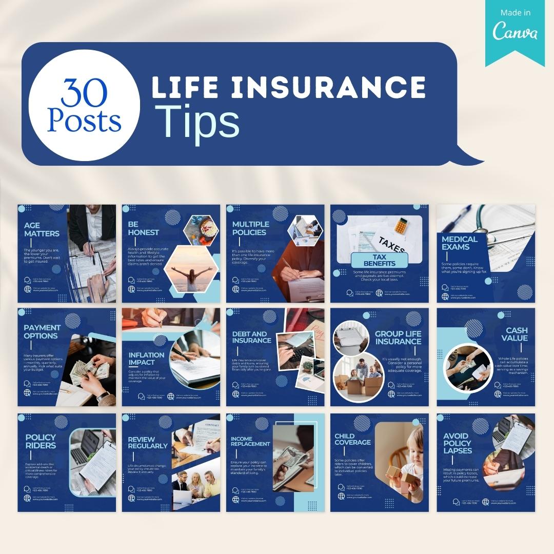 220 Life Insurance Posts - Social Media Templates – Viralcontent.design