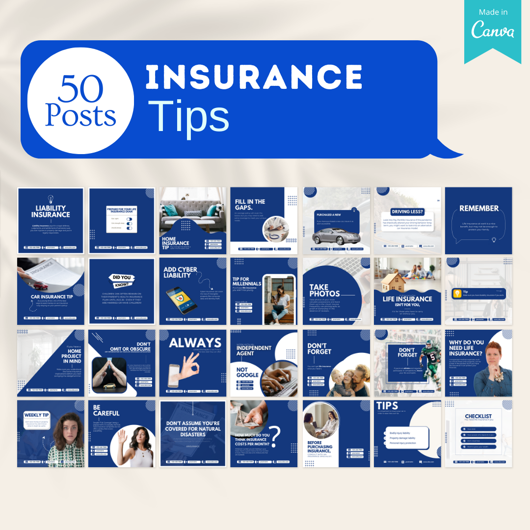 400 Insurance Posts - Social Media Templates – Viralcontent.design