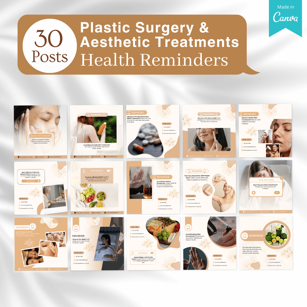 270 Plastic Surgery & Aesthetic Treatments Posts - Canva Templates