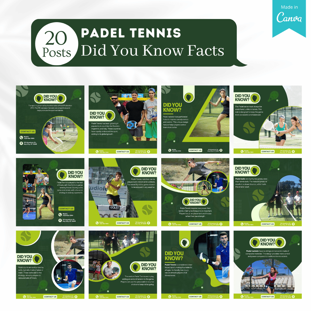 Padel Posts 220 Padel Tennis Posts - Social Media Posts – Viralcontent.design