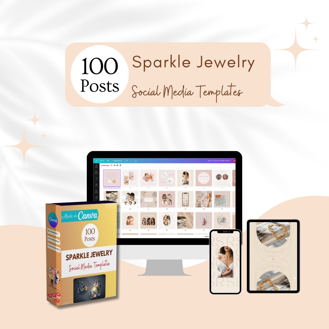 100 Sparkle Jewelry Posts - Canva Templates