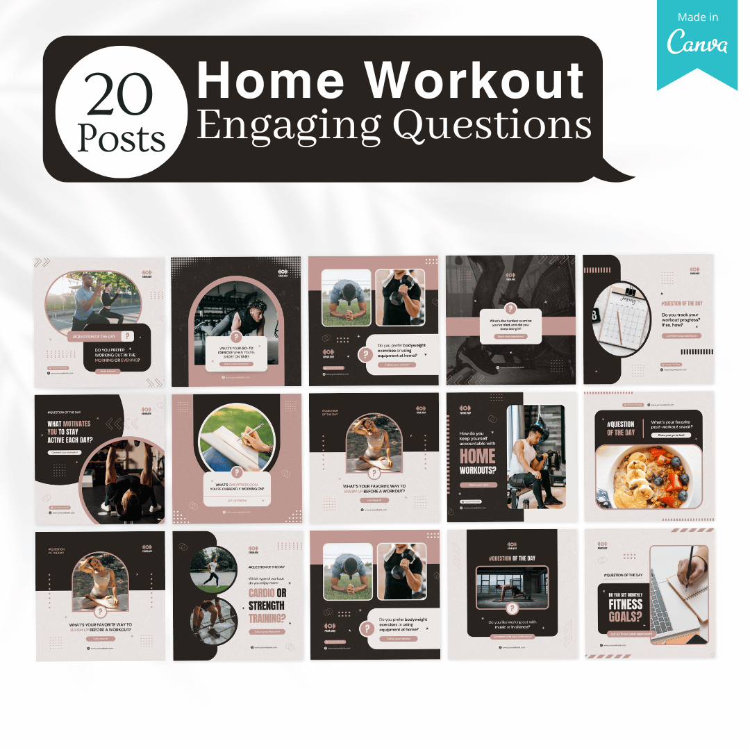 215 Home Workout Canva Templates