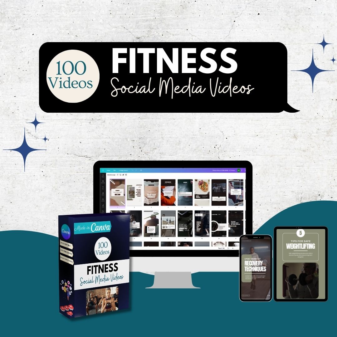 100 Fitness Canva Videos