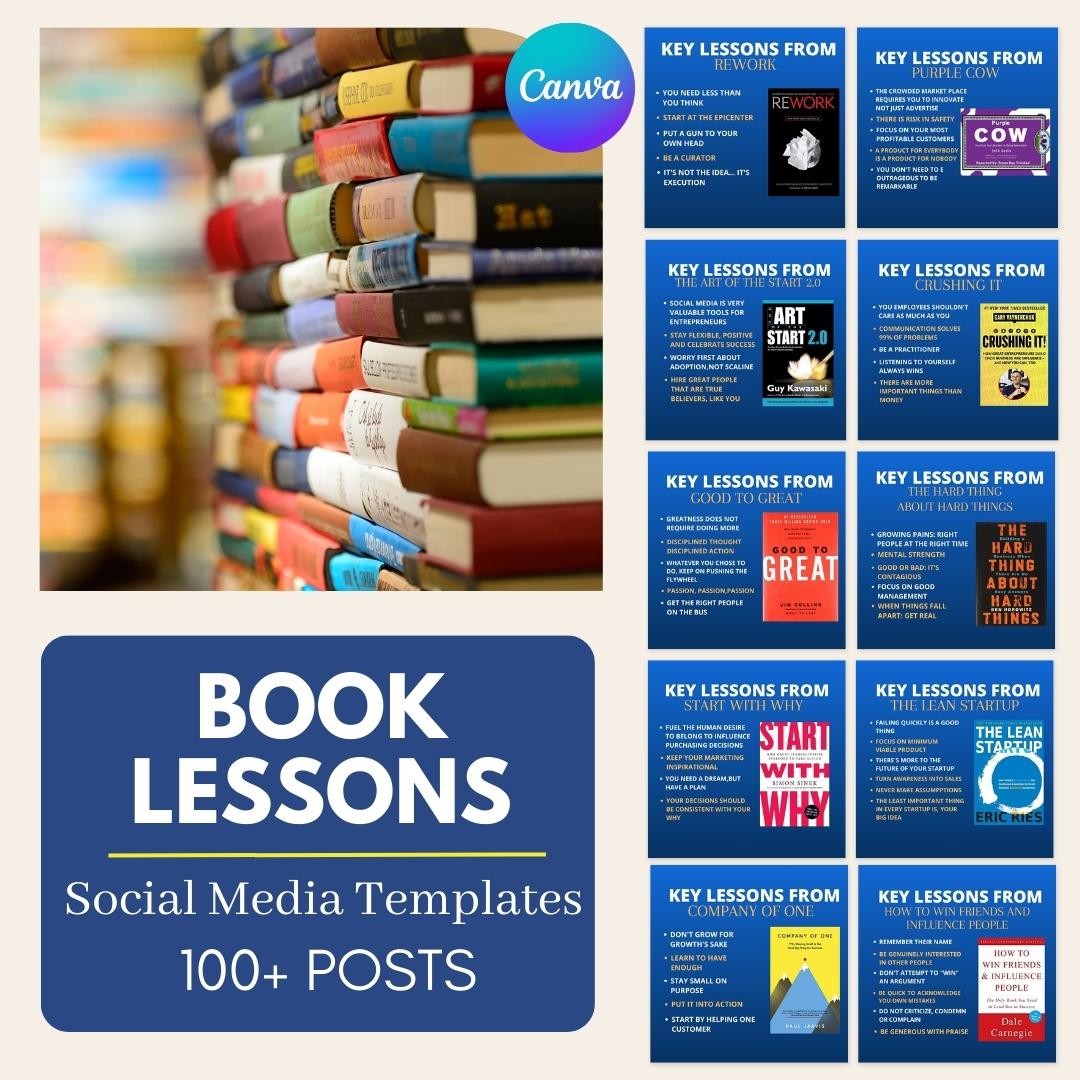 100 Books Key Lessons - Social Media Templates